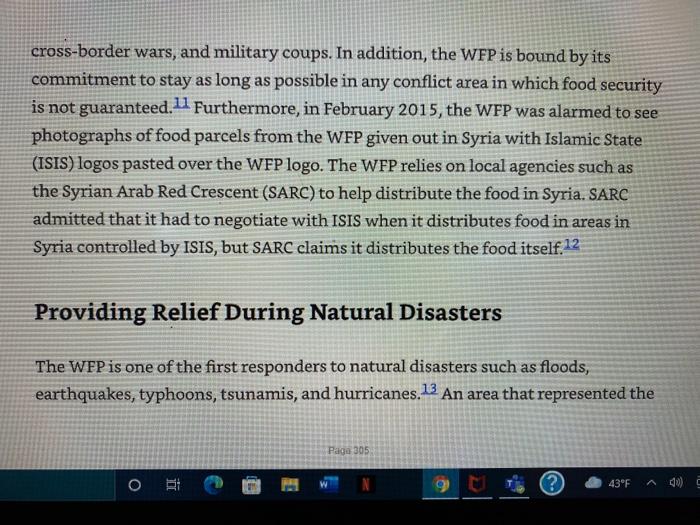read case on the World Food Programme (WFP). Go