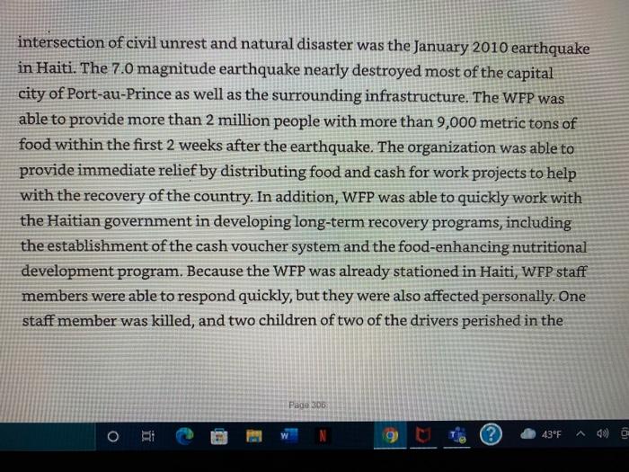 read case on the World Food Programme (WFP). Go