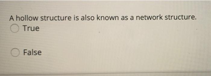 A hollow structure is also known as a network