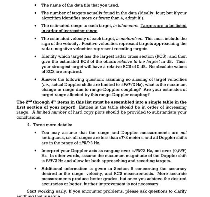 Intro to Radar Using Matlab 1 PROBLEM You will be