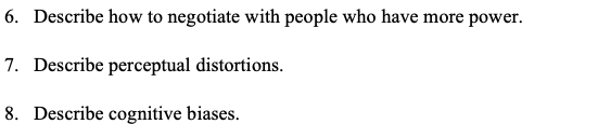 EXPLAIN AND GIVE EXAMPLE FOR EACH 6. Describe how