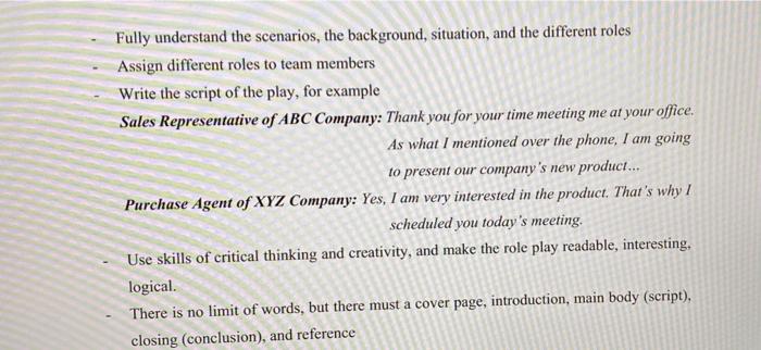 I need the written script like the given example