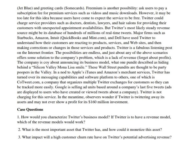 I need more information MIS Case Project Twitter,