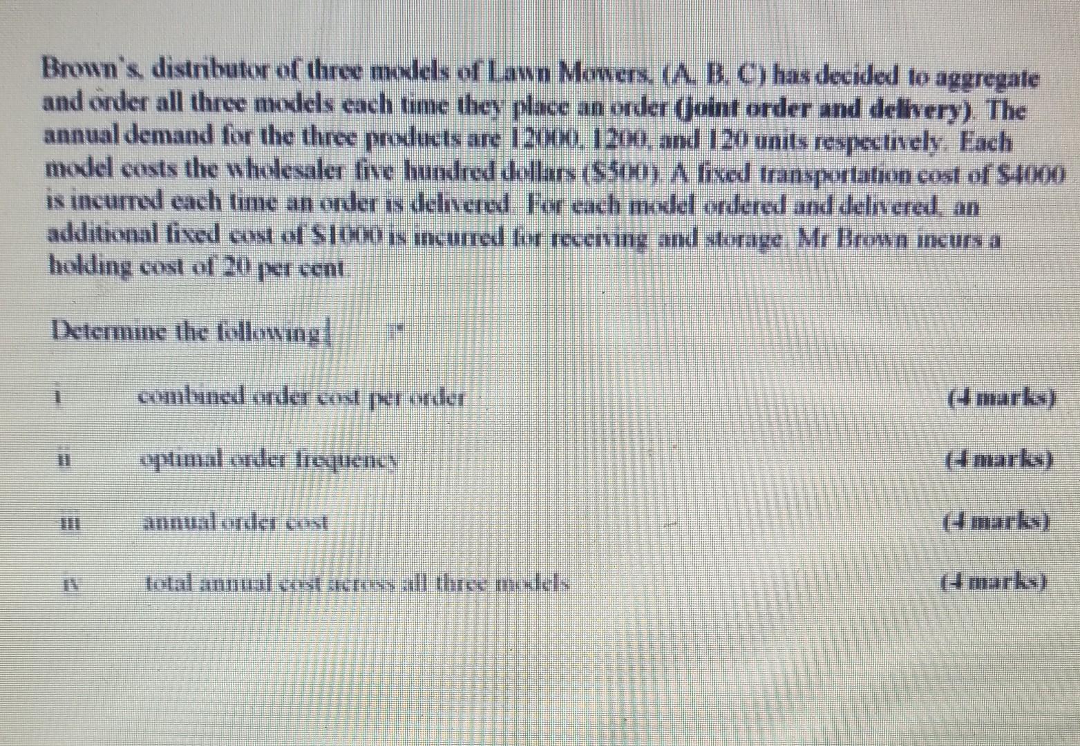 Brown's distributor of three models of Lawn