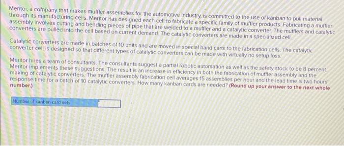 Need help! Meritor, a company that makes muffler