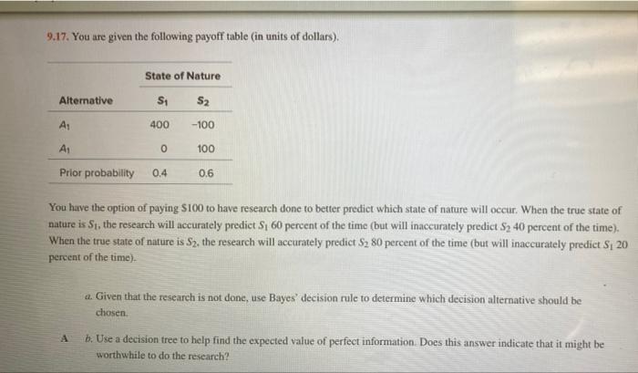 solve it in excel 9.17. You are given the