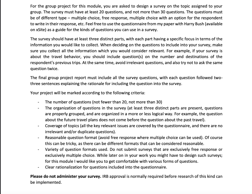 The survey question is: You are surveying ground