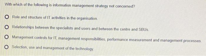 With which of the following is information