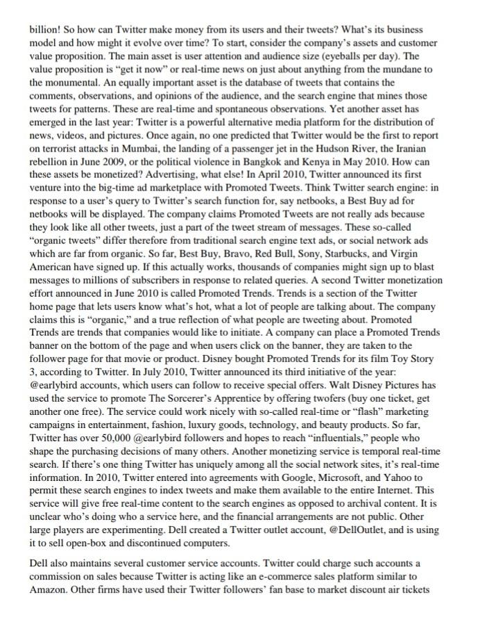 MIS Case Project Twitter, Search for Business