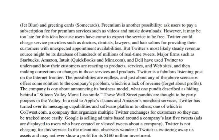 MIS Case Project Twitter, Search for Business