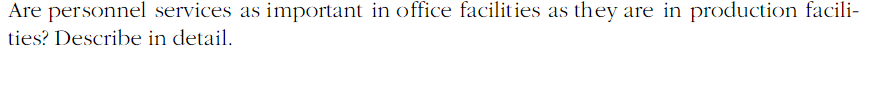 Are personnel services as important in office