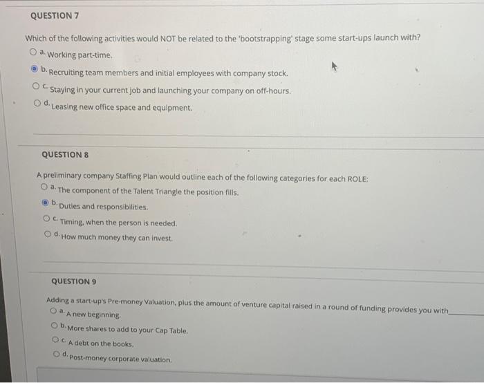 QUESTION 7 Which of the following activities