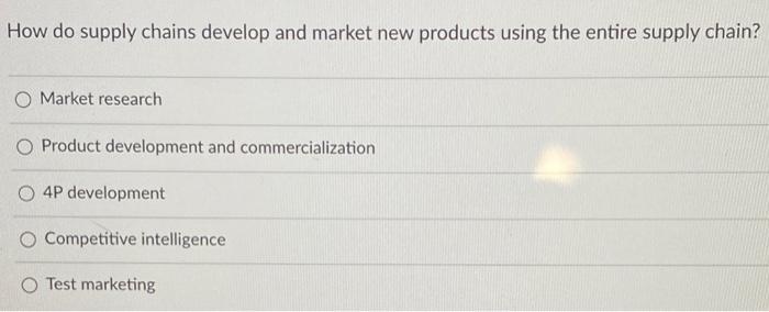 How do supply chains develop and market new