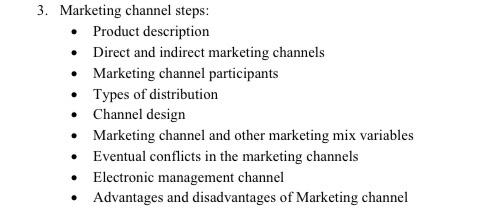 for alibaba.com 3. Marketing channel steps: