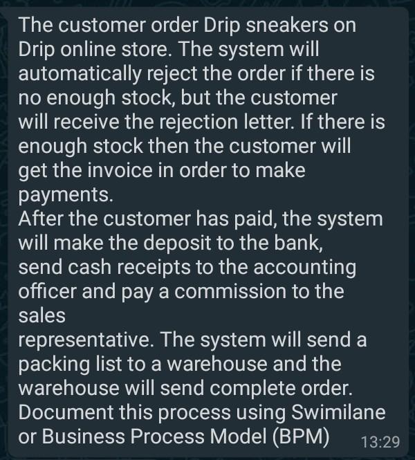 The customer order Drip sneakers on Drip online