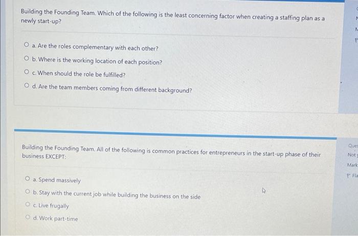 entreprenurship Building the Founding Team. Which