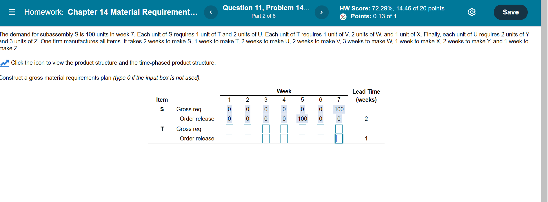 Homework: Chapter 14 Material Requirement...