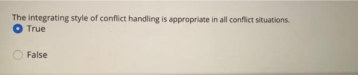 The integrating style of conflict handling is