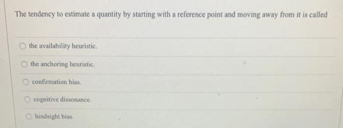 Which bias is most clearly involved in the