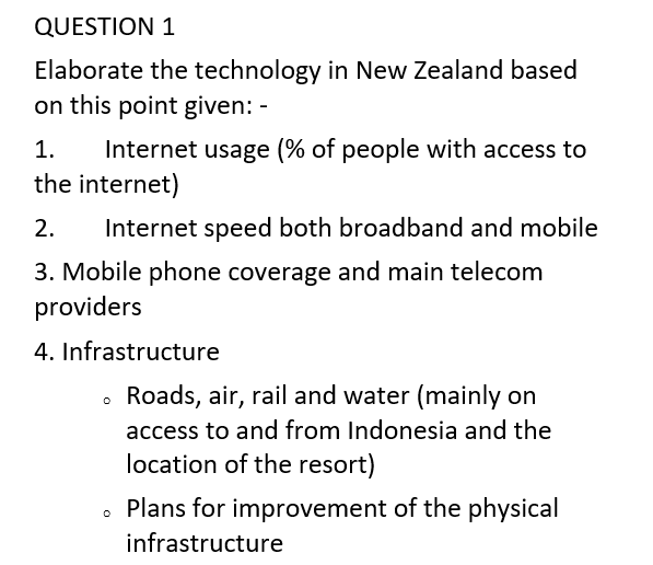 QUESTION 1 Elaborate the technology in New