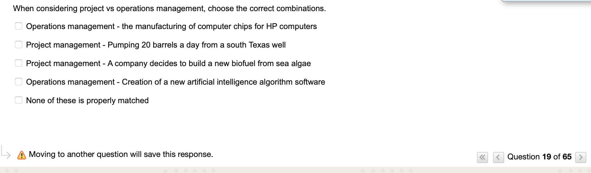 When considering project vs operations