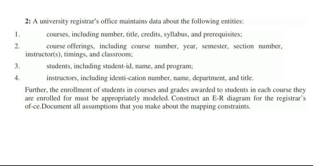 1. 2. 3. 2: A university registrar's office