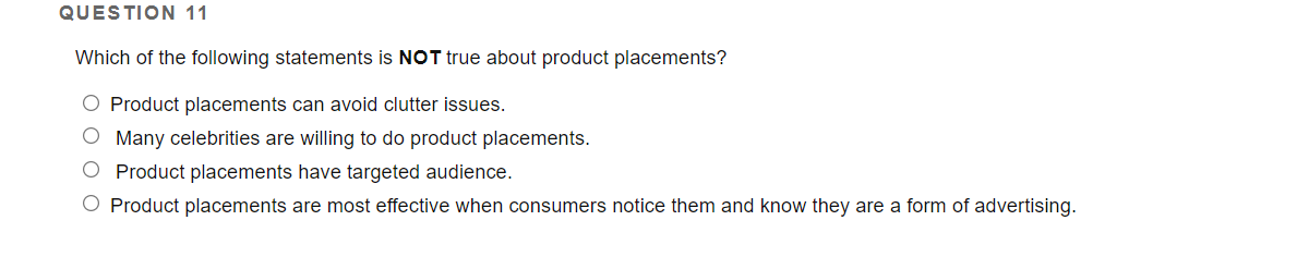 PLEASE HELP QUESTION 11 Which of the following