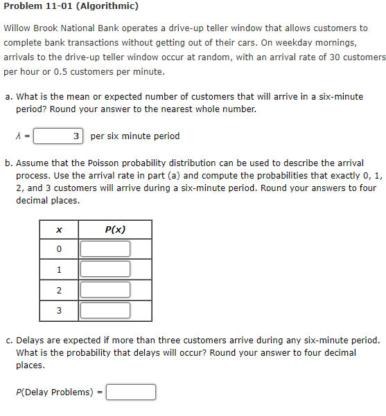Problem 11-01 (Algorithmic) Willow Brook National