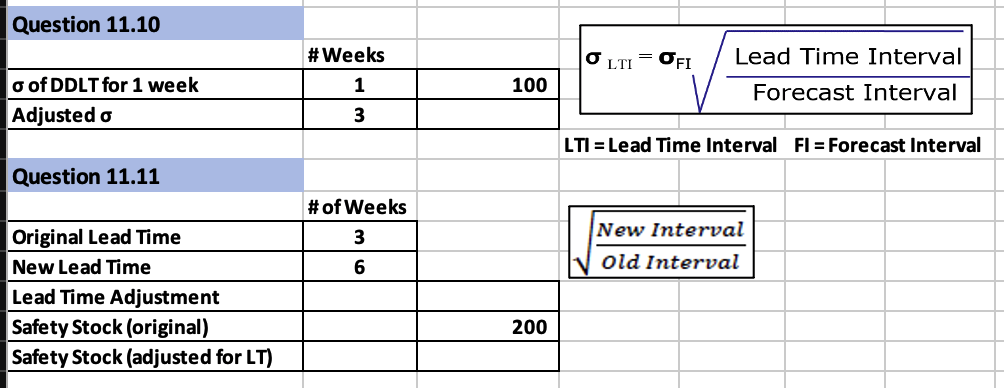 Please provide excel formulas to solve. Question