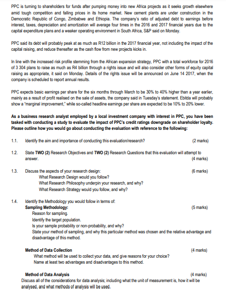 QUESTION 1 (30 Marks) Read the following case