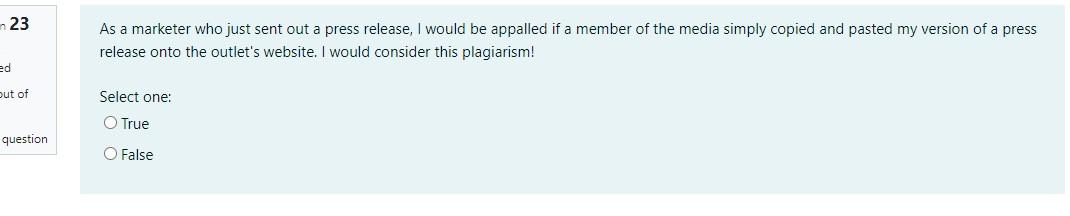 23 As a marketer who just sent out a press