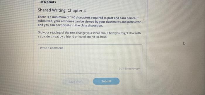 - of 6 points Shared Writing: Chapter 4 There is
