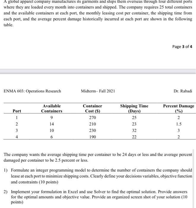 A global apparel company manufactures its