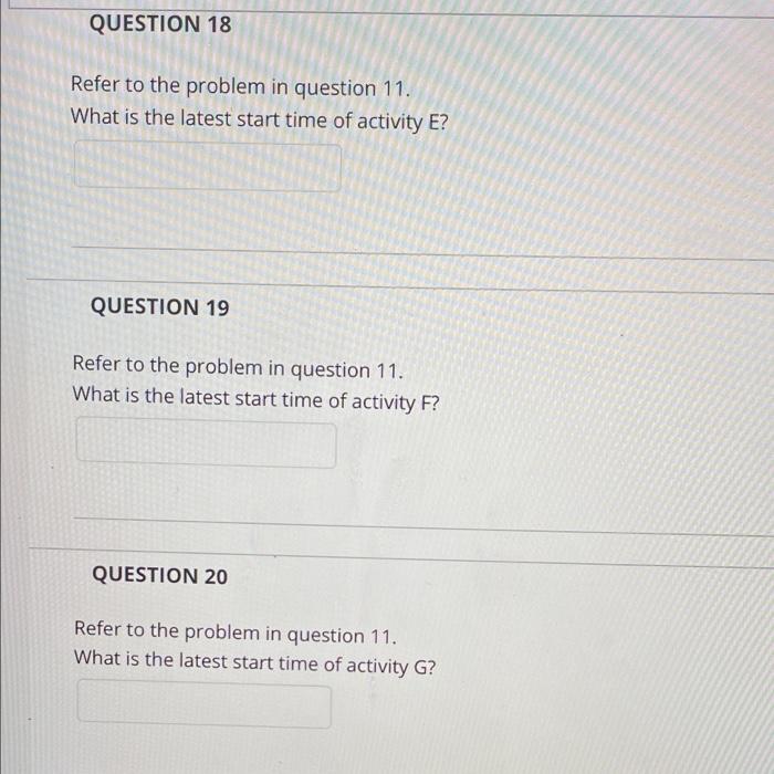 QUESTION 11 Problem #1: The data related to the