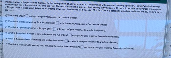 20 Thomas Kratzer is the purchasing manager for