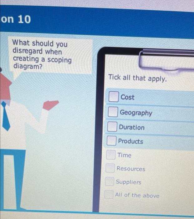 on 10 What should you disregard when creating a