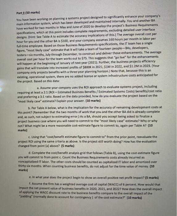 Part II (50 marks) You have been working on