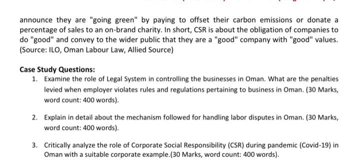 announce they are "going green" by paying to