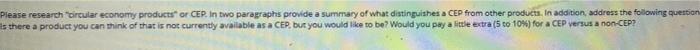 Please research oircular economy products or CEP.