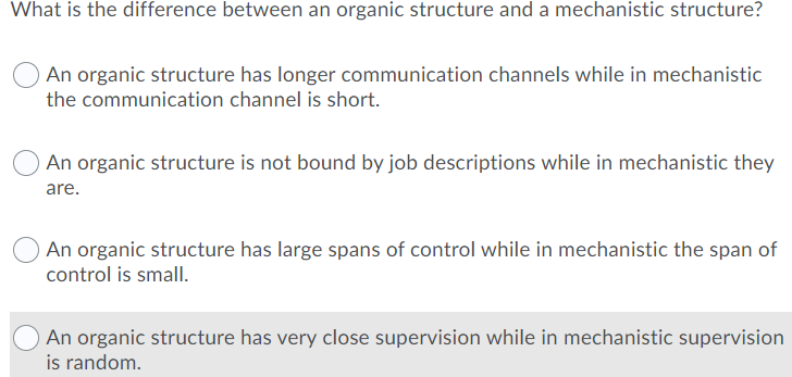 What is the difference between an organic