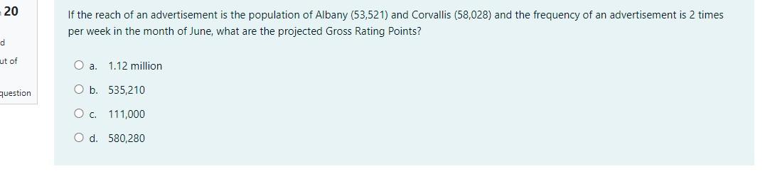 20 If the reach of an advertisement is the