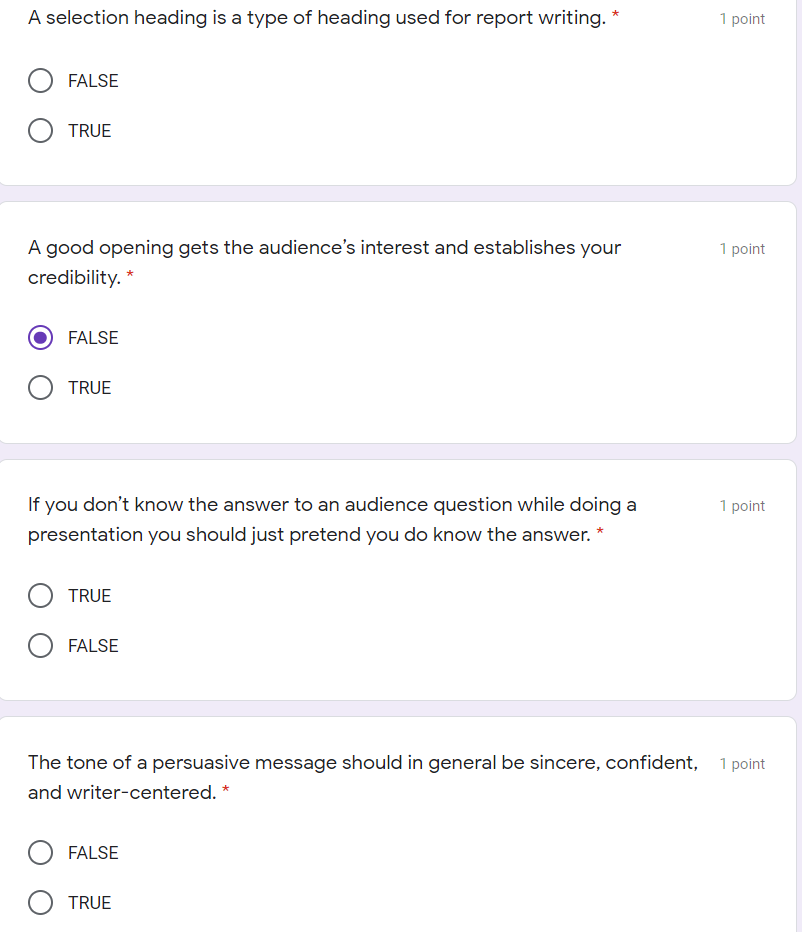 A selection heading is a type of heading used for