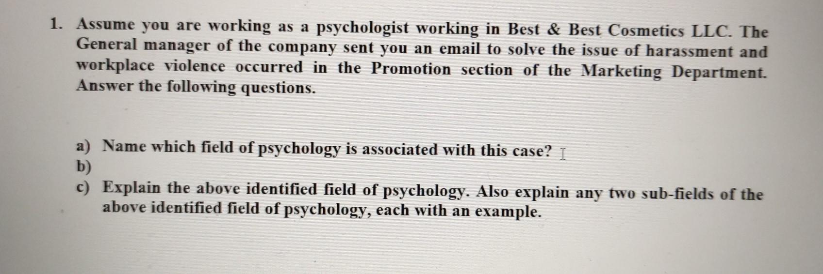 Please provide answers for all the question I