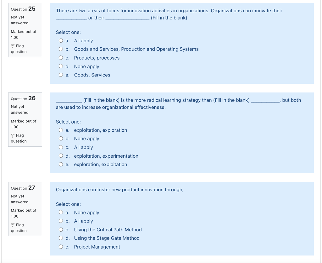 Question 25 There are two areas of focus for