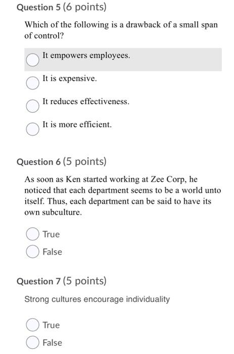 Question 5 (6 points) Which of the following is a