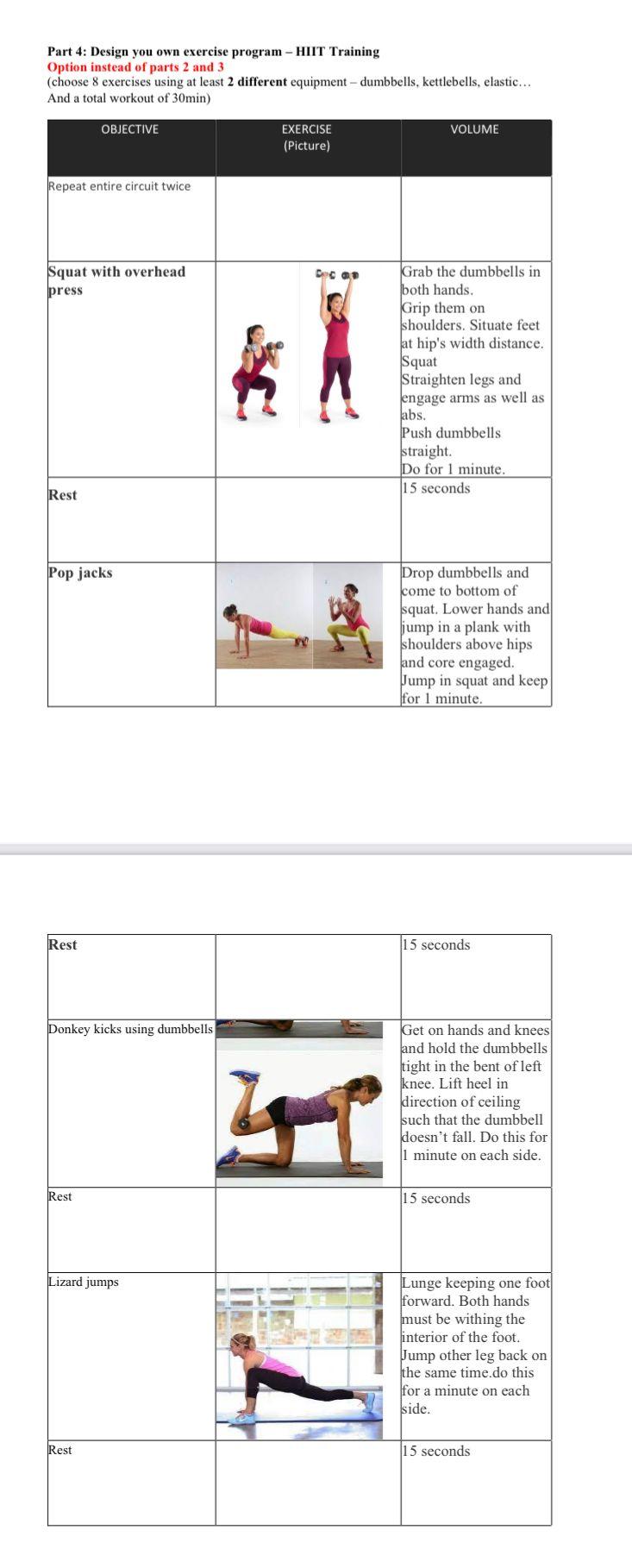 Part 4: Design you own exercise program - HIIT