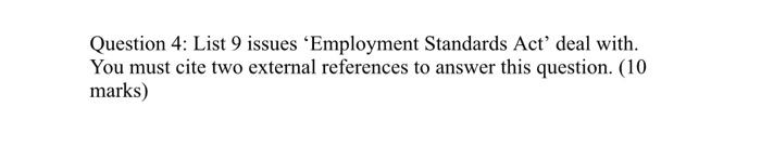 Business Management Question 4: List 9 issues