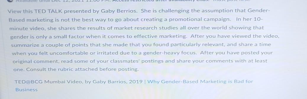 View this TED TALK presented by Gaby Berrios. She
