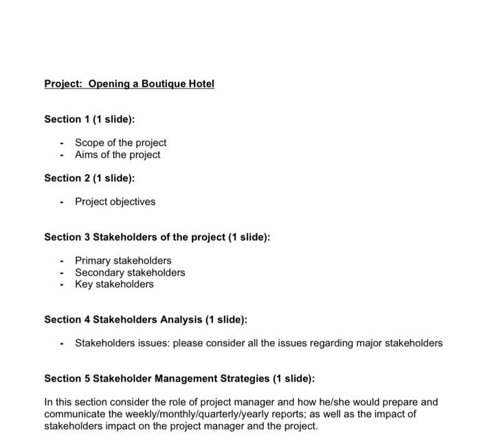 Project: Opening a Boutique Hotel Section 1 (1