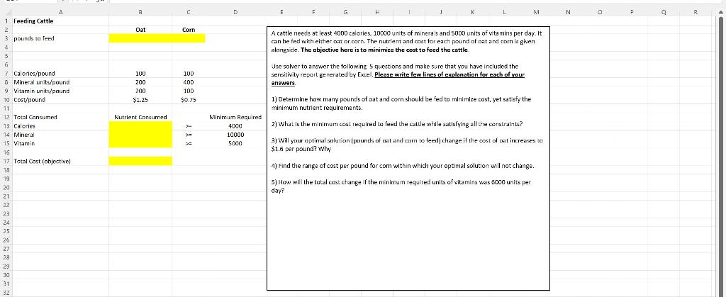 8 C c D E F G H K M N R Oat Corn A cattle needs
